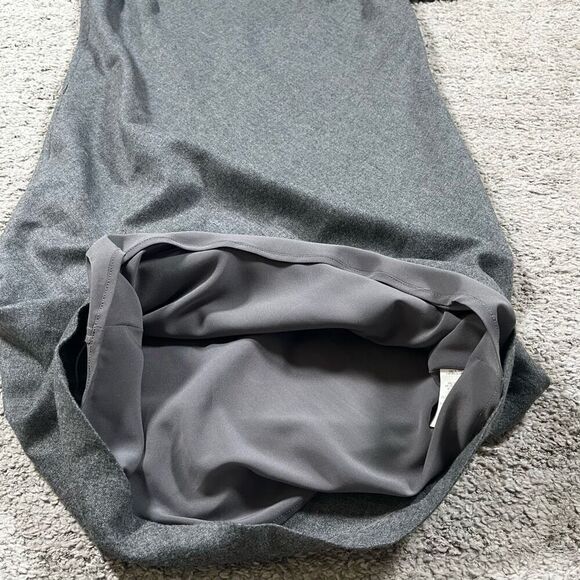 Theory Women’s Wool 3/4 Sleeve Grey Midi Dress - Picture 4 of 7